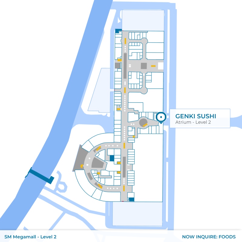 Map - Genki Sushi - SM Megamall - Atrium - Level 2